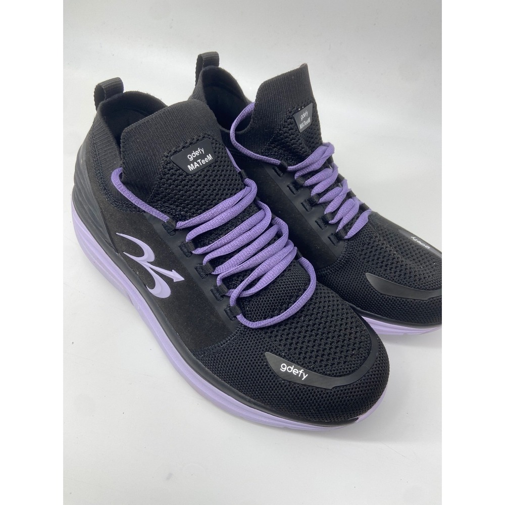 Gravity Defyer Sneakers Womens 8.5 Black Purple Mateem Athletic Walking Comfort